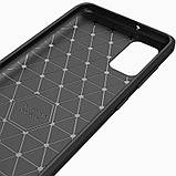 Протиударний карбоновий чохол для Samsung Galaxy A02s A025F, Чорний бронований бампер самсунг 02с, фото 9