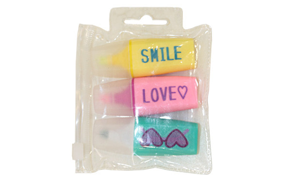 Набір текстовиділювачів ООПТ love smile 3 шт арт.13457