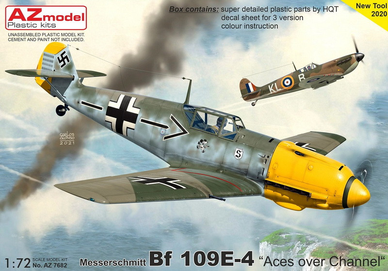 Пластикова модель 1/72 AZ model 7682 Німецький винищувач Messerschmitt Bf 109E-4 „Aces over Channel“