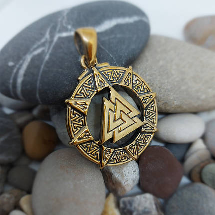 Валькнут у руническом колі Футарке Кулон амулет, фото 3