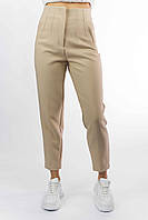 Женские классические брюки с высокой посадкой бежевые 5113 (2000000013923).
