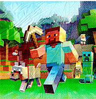 Салфетки бумажные Майнкрафт "Minecraft" 20 шт
