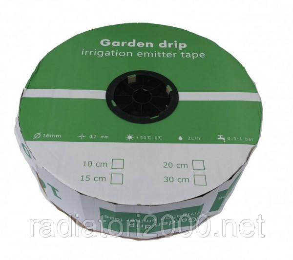 Стрічка для крапельного поливання еміттерна GARDEN DRIP 10 см 8 mil Корея (бухта 2000 м)