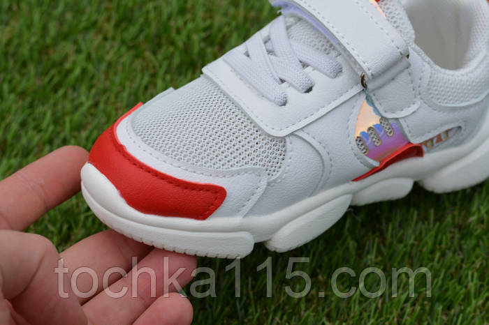 Стильные детские кроссовки аналог NIke сетка красные р26-29, цена 399 ...