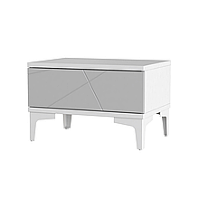 Тумба приліжкова в спальню з ДСП / МДФ Picassa аляска / попелястий софттач Artinhead