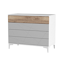 Комод у спальню з ДСП / МДФ Picassa аляска / попелястий софттач Artinhead