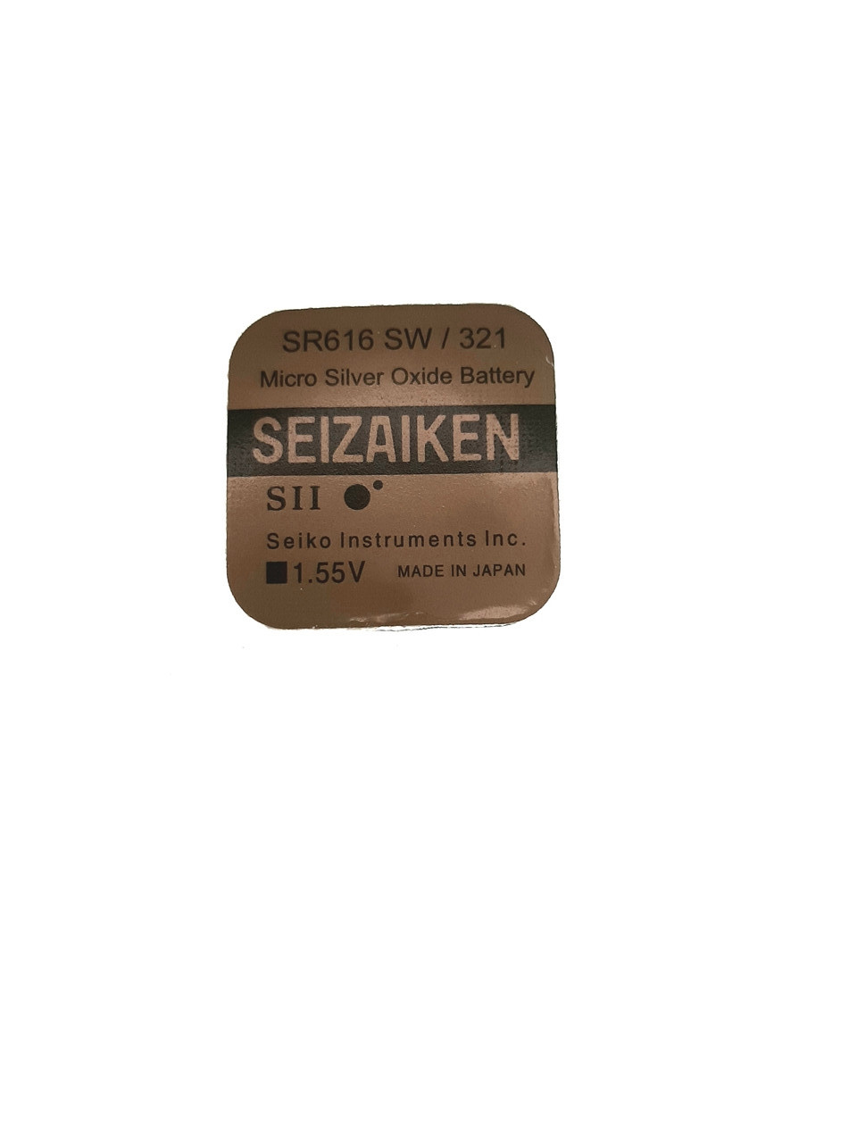 Батарейка для наручних годинників SEIZAIKEN SR616SW (321) 1.55 V 16 mAh 6.8x1,65mm  Срібно-цинкова