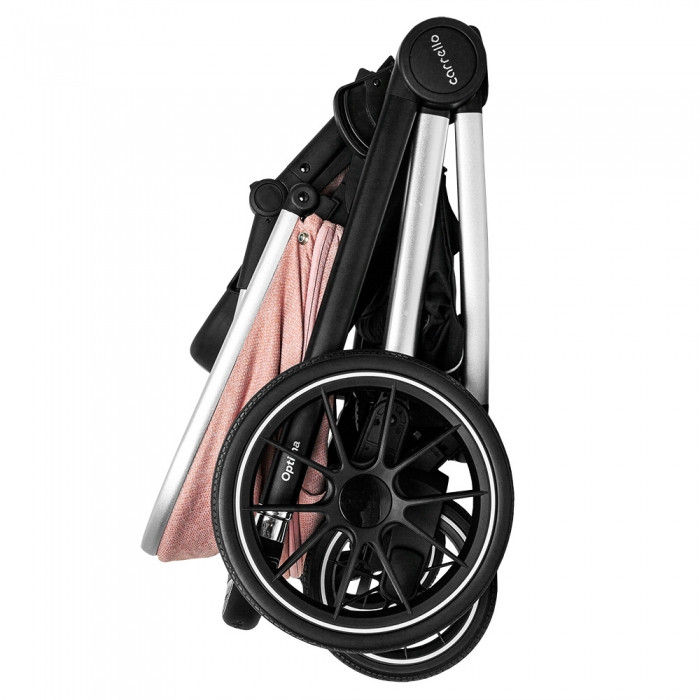 Детская универсальная коляска 3в1 с автокреслом CARRELLO Optima CRL-6504 (3in1) Hot Pink розовая в льне - фото 6 - id-p1388525067