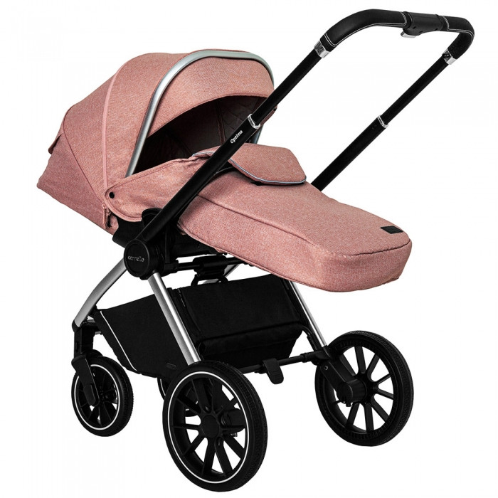 Детская универсальная коляска 3в1 с автокреслом CARRELLO Optima CRL-6504 (3in1) Hot Pink розовая в льне - фото 7 - id-p1388525067