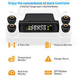 Система контролю тиску в шинах TPMS РК TY02-W, зовнішні датчики, Blutooth + сонячна панель, фото 8