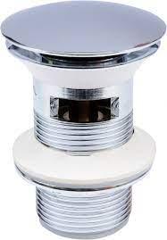 ПРОБКА АВТОМАТ FALA ЛАТУННА "M" З ВИНТОМ G5/4" ХРОМОВАНА ДО РАКІВИН З ПЕРЕЛИВОМ, фото 1