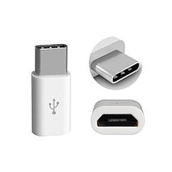 USB Type C адаптер тато micro USB мама. OTG адаптер. Перехідник для ендоскопа, кабелю заряджання та ін.
