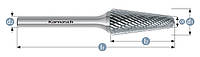 Борфреза твердосплавная KARNASCH L 12×30×6×77мм 11.3081-045