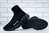 Кросівки-шкарпетки Balenciaga speed trainer Баленсіага снікерси чорні високі текстильні жіночі чоловічі, фото 4