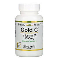Витамин C 1000 мг California Gold Nutrition Gold C укрепление иммунитета 60 растительных капсул