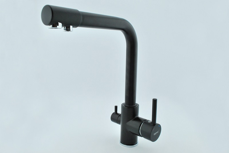 Змішувач для кухні і фільтра Zerix LR 4055-3 black чорний
