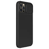Силіконовий чохол Nillkin для iPhone 12/12 Pro (6.1 ") CamShield Silky Silicone Case Black з захистом камери, фото 3