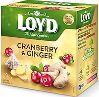 Чай с клюквой и имбирем Loyd Cranberry&Ginger 20 пирамидок 40г Польша