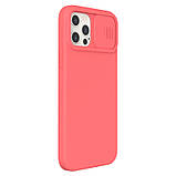 Силіконовий чохол Nillkin для iPhone 12/12 Pro (6.1 ") CamShield Silky Silicone Case Pink з захистом камери, фото 2