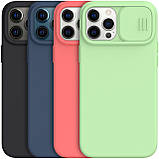 Силіконовий магнітний чохол Nillkin для iPhone 12 Pro Max (6.7 ") CamShield Silky Blue із захистом камери, фото 5