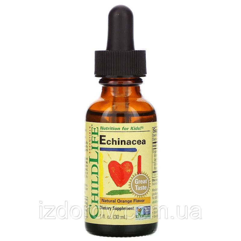 Рідка ехінацея для дітей від 6 місяців ChildLife Echinacea зі смаком натурального апельсина 29,6 мл