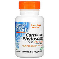 Doctor's Best, Куркумин фитосомы 500 мг, Curcumin Phytosome with Meriva, 60 растительных капсул