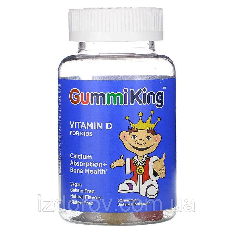 Вітамін Д для дітей GummiKing Vitamin D для здоров'я кісток 60 жувальних мармеладок