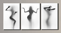 Модульна картина на полотні з 3-х частин "Жіночі силуети" ( 54х110 см )