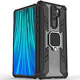 Противоударный чехол Combo Ring под маг держ для Xiaomi Redmi 9 черный, ударостійкий чохол з кільцем і магніт, фото 4