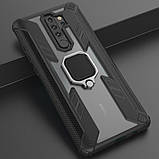 Противоударный чехол Combo Ring под маг держ для Xiaomi Redmi 9 черный, ударостійкий чохол з кільцем і магніт, фото 5