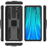 Противоударный чехол Combo Ring под маг держ для Xiaomi Redmi 9 черный, ударостійкий чохол з кільцем і магніт, фото 6
