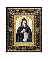Кукша Одесский преподобный именная икона в ажурной рамке на подставке