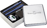 Подарочный набор ручек Faber-Castell GRIP 2011 в металлической коробке, шарик + перо + аксессуары, 201506