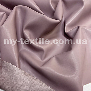 Тканина шкірозамінник на замшевій основі стрейч щільна 145 см Бузкова пудра
