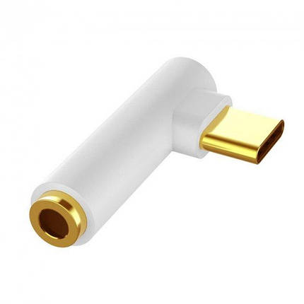 Перехідник для навушників кутовий Alitek USB Type C - 3.5 мм, White, фото 2