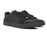 Літні кросівки кеди повсякденні шкіряні чорні матові взуття Rosso Avangard Nice Black Perf TPR