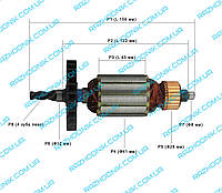 Якорь на Перфоратор CRAFT CBH 626-1/1350W,ТЕМП ПЭ-850