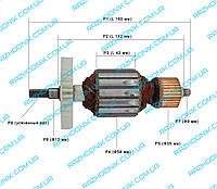 Якорь для электропилы  ELTOS ПЦ-2400/ИЖМАШ ИПЦ-2600