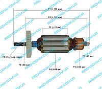 Якорь для электропилы CRAFT-TEC EKS-1500, ТАЙГА ПЦ-1500