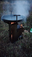 Турбо печь для кемпинга большая Печь под сковороду и казан на огне туристическая разборная