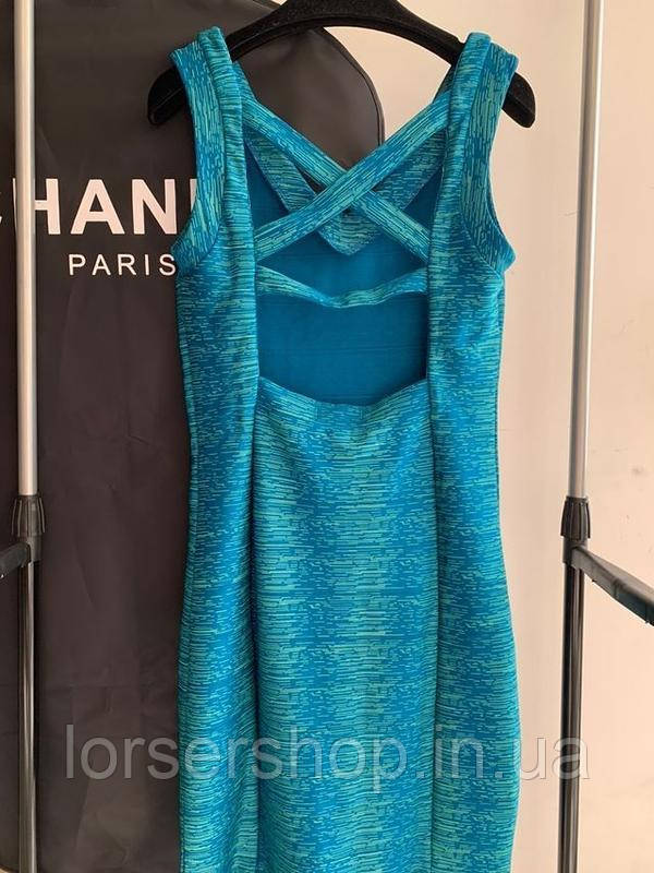 Бандажное женское платье с открытой спиной в синем цвете в наличии - фото 6 - id-p854845019