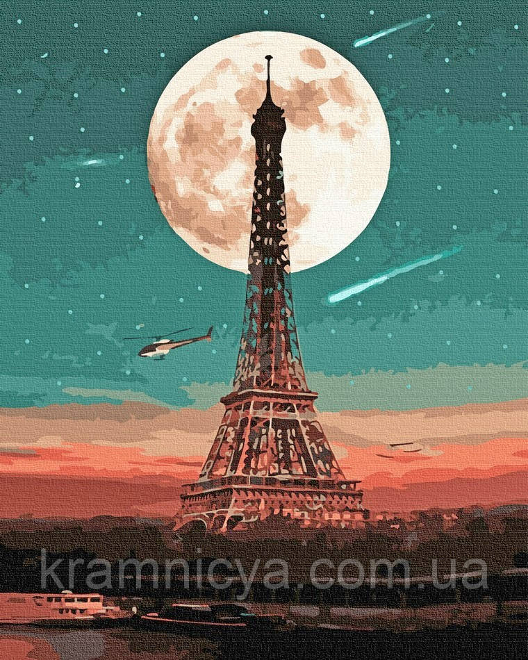 Картина за номерами 40x50 Паризьке повний місяць (GX39403), фото 1