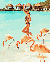 Картина по номерам 40x50 Очаровательные фламинго (GX39594)