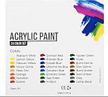 Набір акрилових фарб для малювання Yover AcryLic Paint 24 кольори в тубах по 12 мл., фото 2