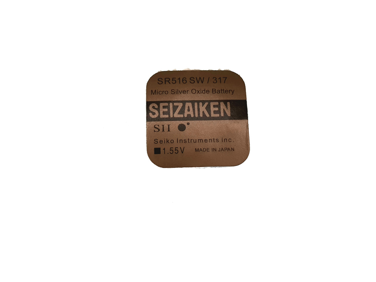 Батарейка для годинників SEIZAIKEN SR516SW 1.55V 11,5mAh срібний оксид 5.8x1.65мм