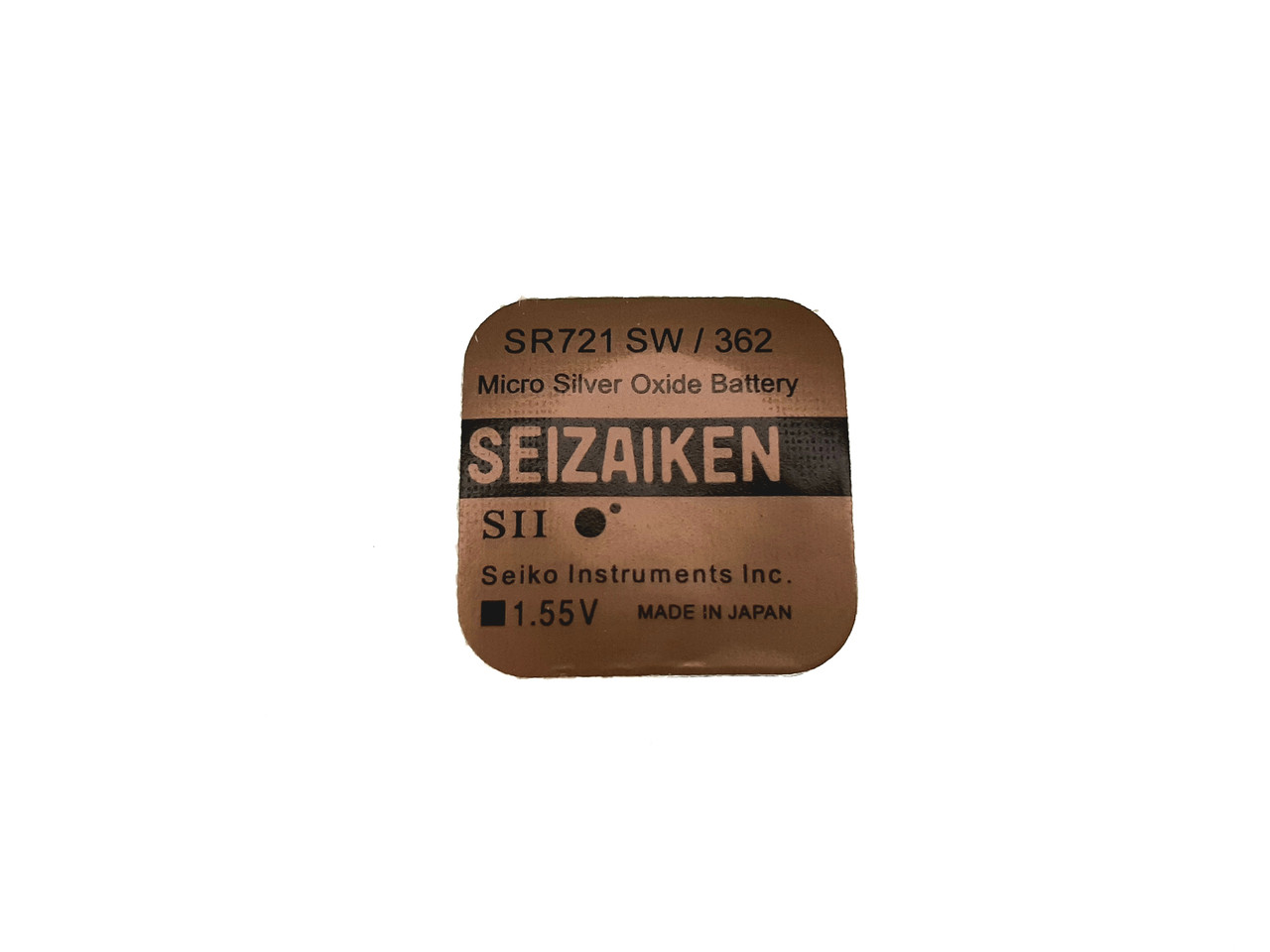 Батарейка для годинника. SEIZAIKEN SR721SW (362) 1.55v 25mAh 7,9x2.15mm Срібно-цинкова