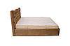 Ліжко з м'яким узголів'ям MeBelle ZARURA 160х200 см, каретна стяжка, коричневий капучино велюр, фото 5