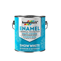 Эмаль алкидная снежно-белая Kompozit (белая матовая) 2,8 кг