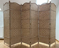 Ширма з дерев'яним каркасом, 180 х 300 х 2 см, бежевий, фото 3