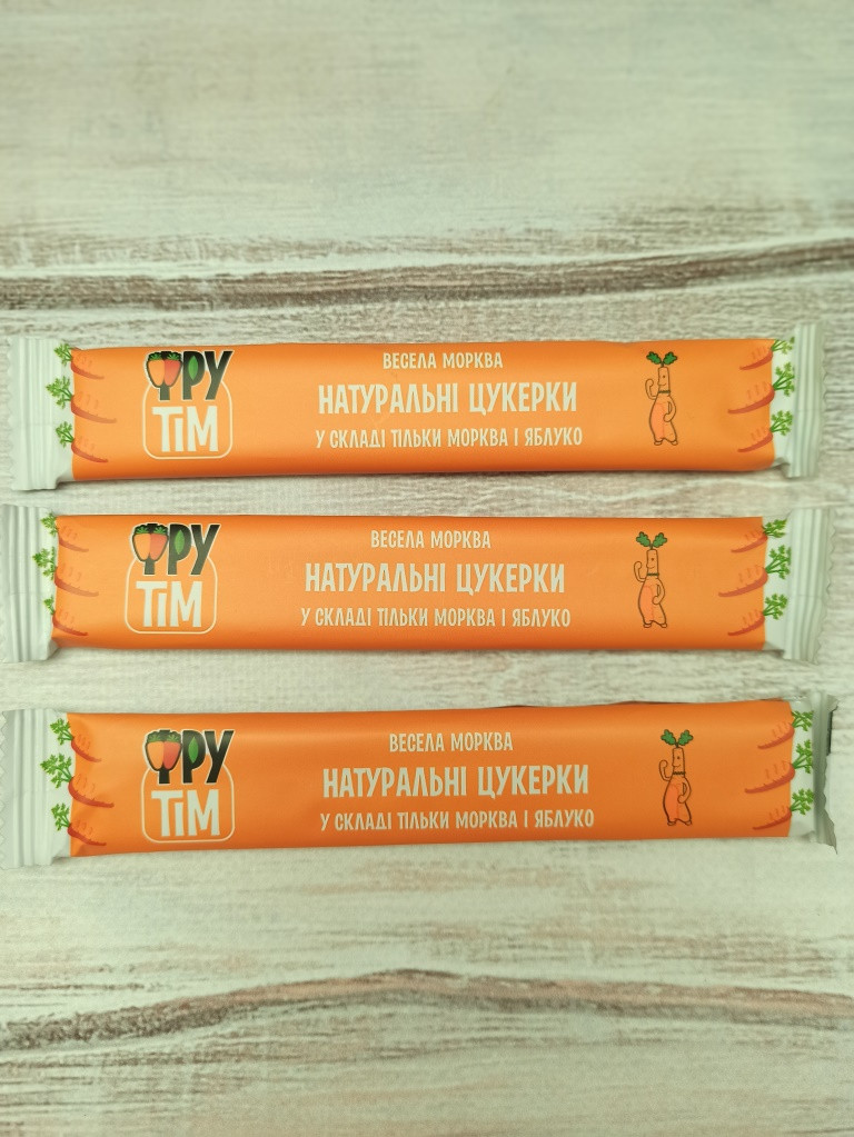 Пастила натуральні цукерки без цукру ФруТим "Яблуко+Морква" 20 грамів